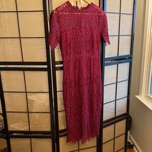 Miami Lace Midi Dress in Rich Purple